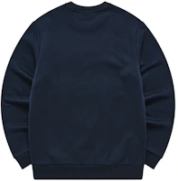 Lookbook FILA Fusion Navy Blue Winter Pullover Fleece Sweatshirt Casual Style T81M941225A-NV