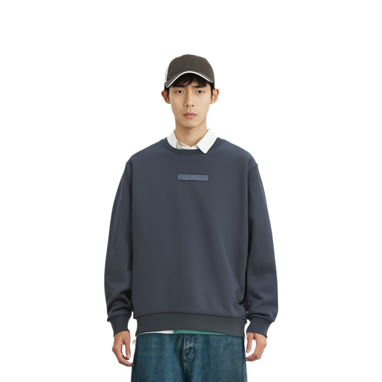 Shop FILA Fusion 海軍藍冬季羊毛套頭休閒衛衣 T81M941225A-NV