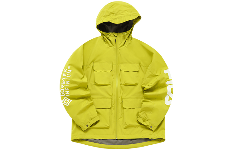 FILA Fusion Outdoor Multi-Pocket Hooded Woven Jacket in Lime Green T11M211708FGN