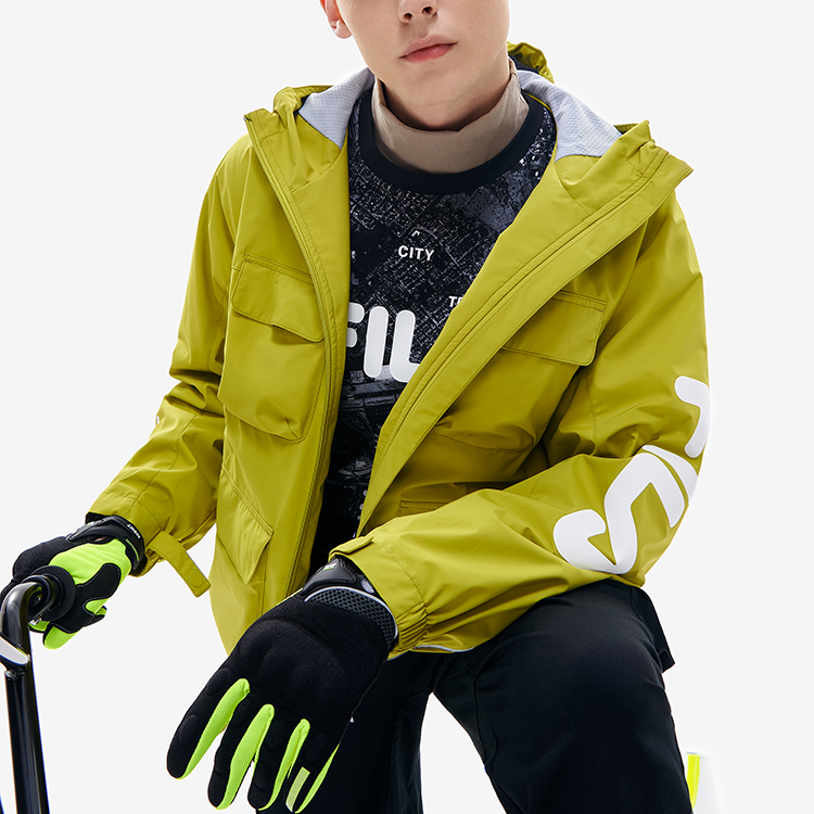 Details for FILA Fusion 户外多口袋连帽梭织夹克 亮青绿色 T11M211708FGN