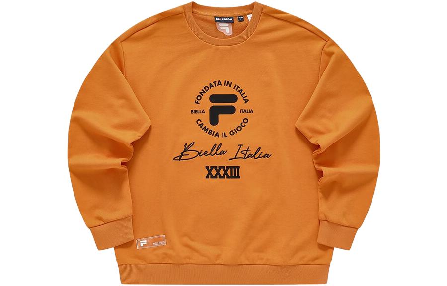 FILA FUSION Oversized Crewneck Sweatshirt Jamaica Orange Logo T11M345204F-OR