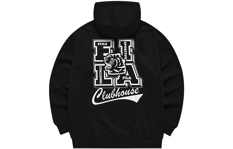 Order FILA FUSION 寬版深黑色圖案連帽上衣 T11M142214F-BK