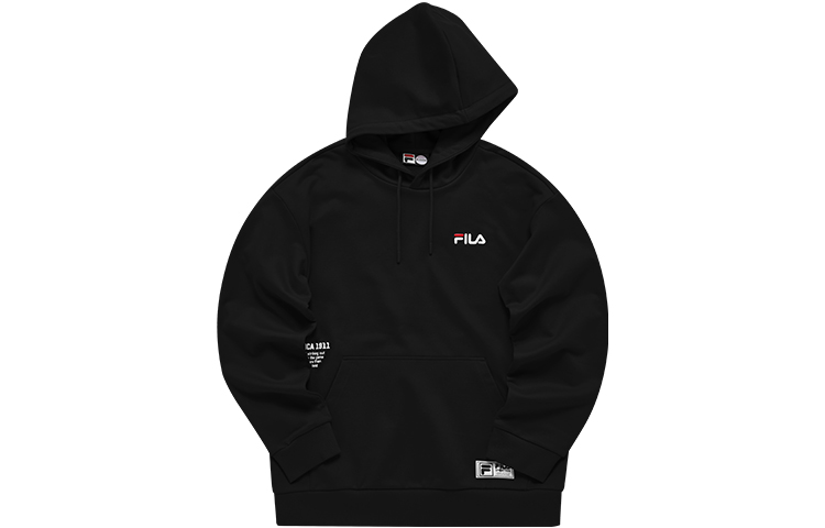 Lookbook FILA FUSION 寬版深黑色圖案連帽上衣 T11M142214F-BK