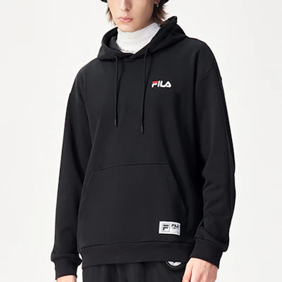 FILA FUSION 寬版深黑色圖案連帽上衣 T11M142214F-BK Purchase FILA FUSION 寬版深黑色圖案連帽上衣 T11M142214F-BK