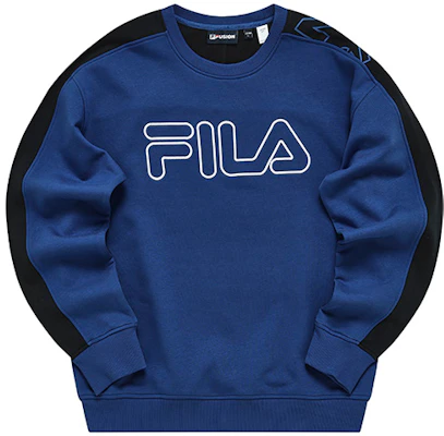 FILA Fusion Baju Kelabu Knit Oversized Biru - Cetakan Logo Besar T11M241211FBU Order FILA Fusion Baju Kelabu Knit Oversized Biru - Cetakan Logo Besar T11M241211FBU