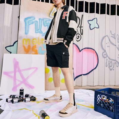 Kasut Skate FILA FUSION Pop 2 'Beige Hitam' T12M332101FOT Details for Kasut Skate FILA FUSION Pop 2 'Beige Hitam' T12M332101FOT