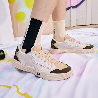 Kasut Skate FILA FUSION Pop 2 'Beige Hitam' T12M332101FOT Sizing Kasut Skate FILA FUSION Pop 2 'Beige Hitam' T12M332101FOT