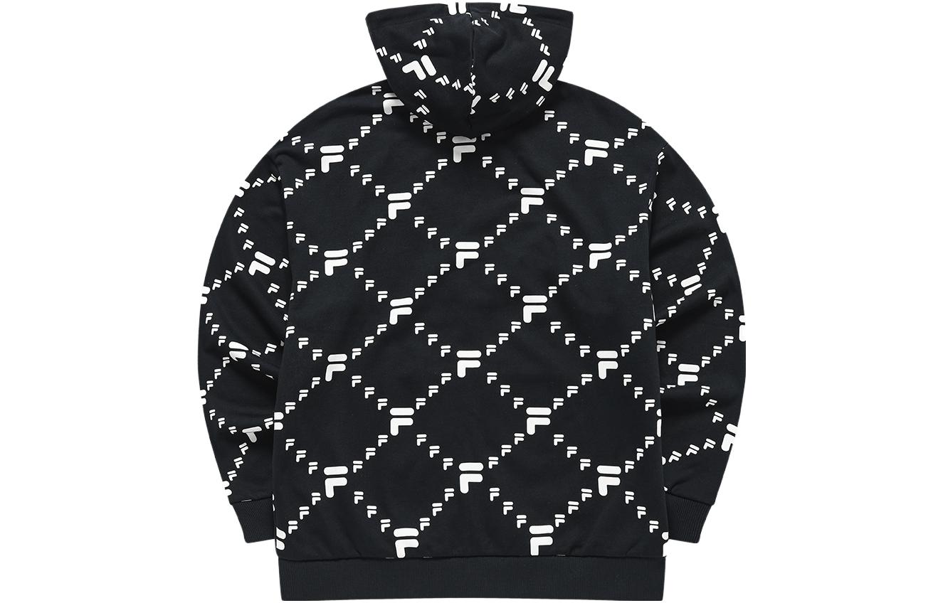 Lookbook FILA Fusion QR Monogram 黑色拉鍊連帽外套 男女款 T11U316501ABK