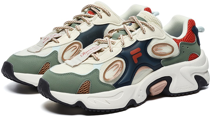 FILA FUSION Raccoon Sneakers 'White Green Red' T12M231121FWL Order FILA FUSION Raccoon Sneakers 'White Green Red' T12M231121FWL