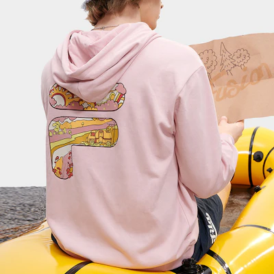 FILA FUSION 彩虹印花連帽衫 男女款 - 粉色 T11U333207FPK Purchase FILA FUSION 彩虹印花連帽衫 男女款 - 粉色 T11U333207FPK