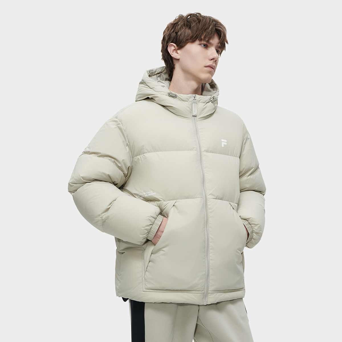 Details for 휠라 퓨전 RDS 시빅 그레이 다운 자켓 후디 - 스타일리시 & 따뜻함. T11M345909F-GY