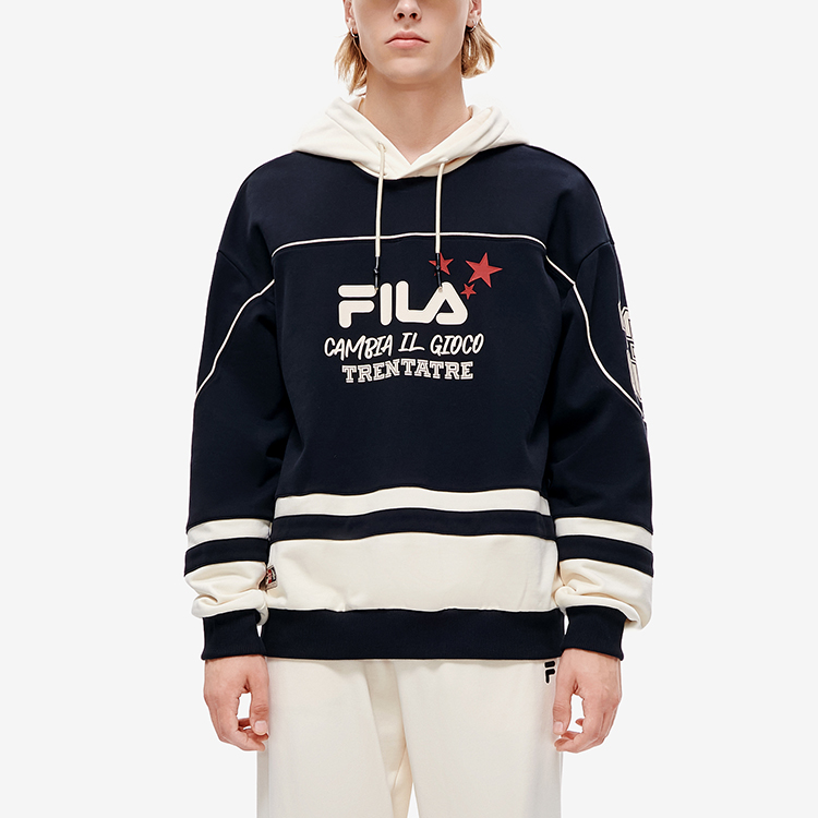 FILA Fusion Retro Colorblock Hoodie with Chest Logo - Unisex Black T11U245201F-BK 圖 4