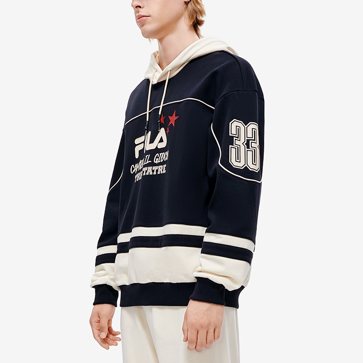 FILA Fusion Retro Colorblock Hoodie with Chest Logo - Unisex Black T11U245201F-BK 圖 6