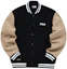 Order FILA FUSION 复古拼色宽松棒球夹克 - 深黑色. T11M142501FBK