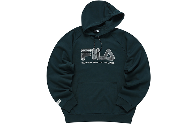 Order FILA FUSION Retro Logo Hoodie Grafis Biru Laut T11M141201F-DB