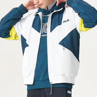 Details for FILA FUSION Retro Logo Print Loose Fit Track Jacket White Mens T11M141701FWT