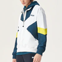 Sizing FILA FUSION Retro Logo Print Loose Fit Track Jacket White Mens T11M141701FWT