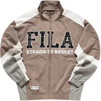 FILA FUSION Retro Sports Logo Zip-Up Jacket for Men in Dark Gray Brown T11M315704F-BN FILA FUSION Retro Sports Logo Zip-Up Jacket for Men in Dark Gray Brown T11M315704F-BN
