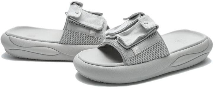 FILA FUSION斐樂潮牌 舒適耐磨 靜音一字拖鞋 男款 灰色 Lookbook FILA FUSION斐樂潮牌 舒適耐磨 靜音一字拖鞋 男款 灰色