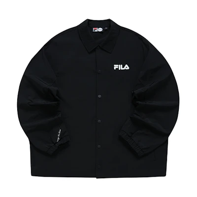 FILA FUSION Street Sport Casual Loose Fit Woven Shirt Jacket Black (). T11M221702FBK