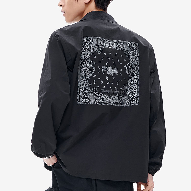 Purchase FILA FUSION Street Sport Casual Loose Fit Woven Shirt Jacket Black (). T11M221702FBK