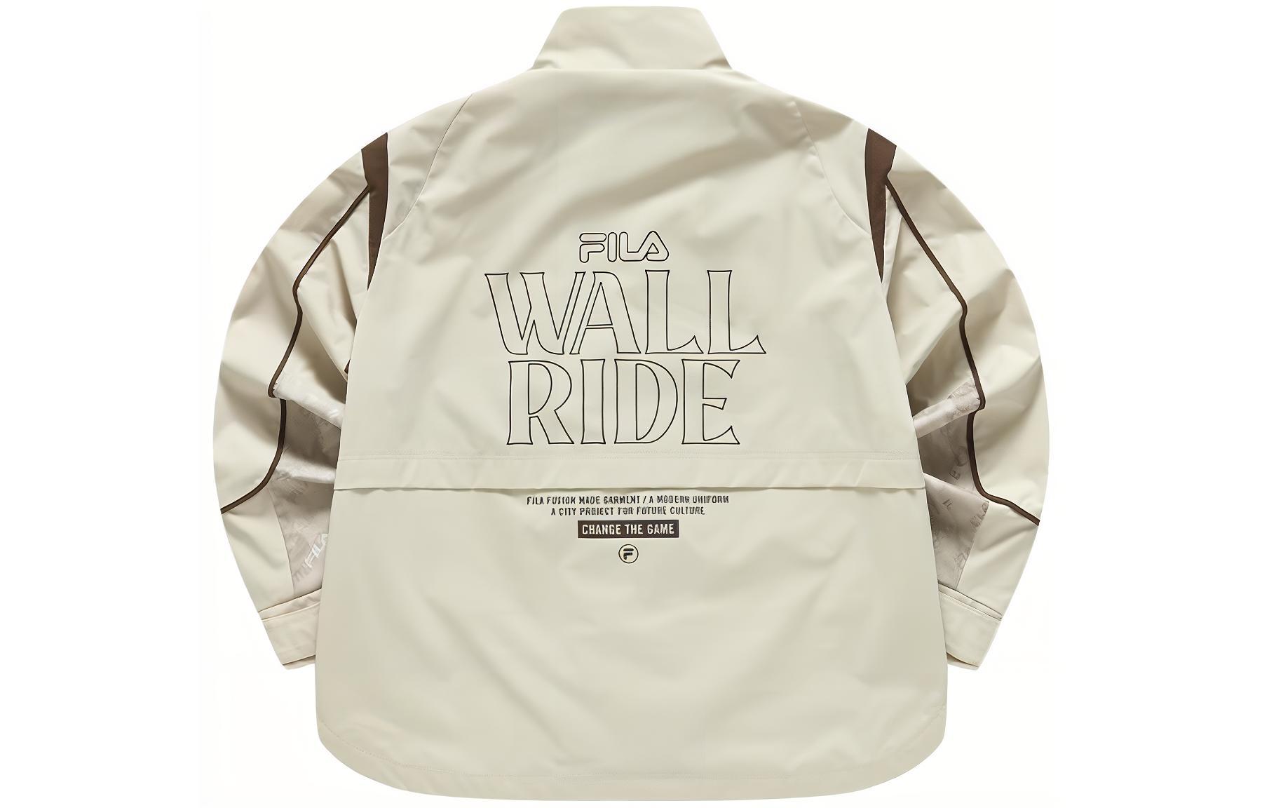 FILA FUSION Street Sport Logo Print Loose Fit Outdoor Jacket Ying Guo Apricot T11M311711F-BG