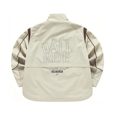 FILA FUSION Street Sport Logo Print Loose Fit Outdoor Jacket Ying Guo Apricot T11M311711F-BG