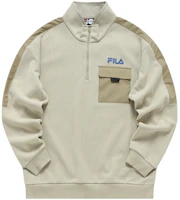 FILA FUSION Street Sport Warm Pullover Sweatshirt Beige Brown T11M211204F-DK FILA FUSION Street Sport Warm Pullover Sweatshirt Beige Brown T11M211204F-DK