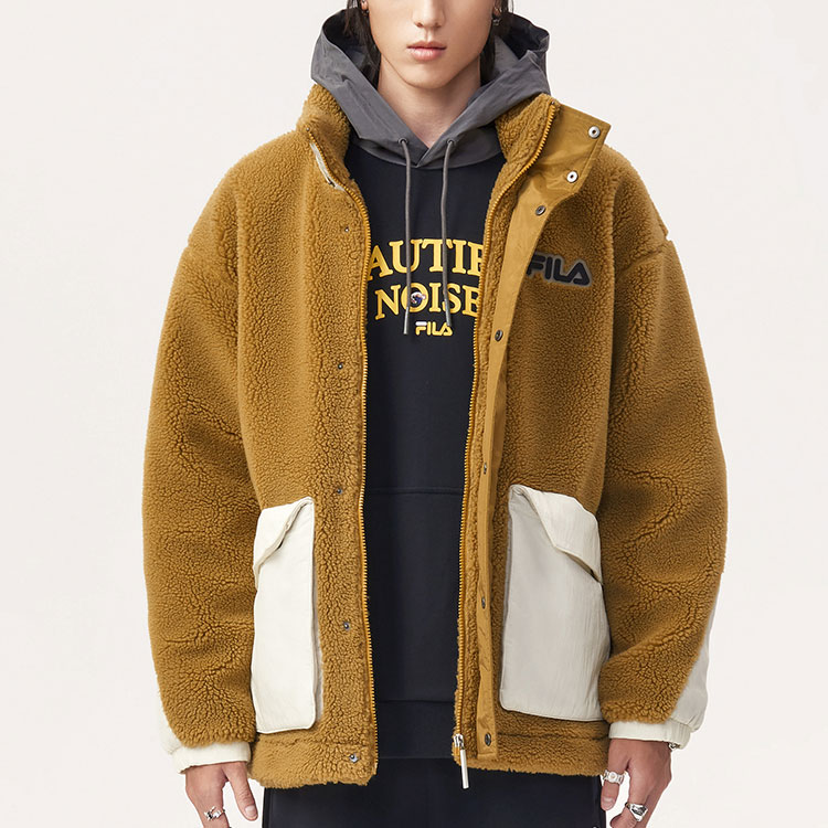 FILA FUSION Teddy Fleece Logo Jacket in Camel Brown. T11M146501F-BN 圖 7