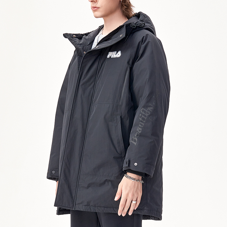 FILA FUSION Tokyo Studio Black Long Down Jacket with Warm Hooded Design. T11M146903F-BK 圖 6