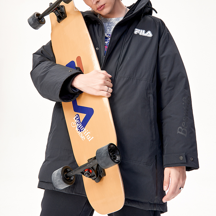 FILA FUSION Tokyo Studio Black Long Down Jacket with Warm Hooded Design. T11M146903F-BK 圖 7