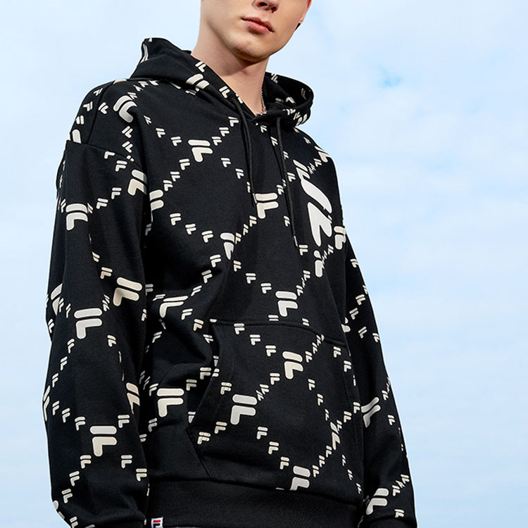 Purchase FILA FUSION Tokyo Studio標誌印花連帽上衣 黑色 男女休閒運動服 T11U216205FBK