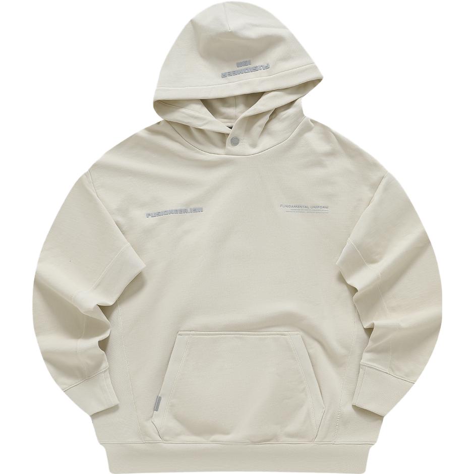 FILA FUSION Unisex Knit Hoodie Casual Sweatshirt Gray Beige Fashion Style T11U343202FBG