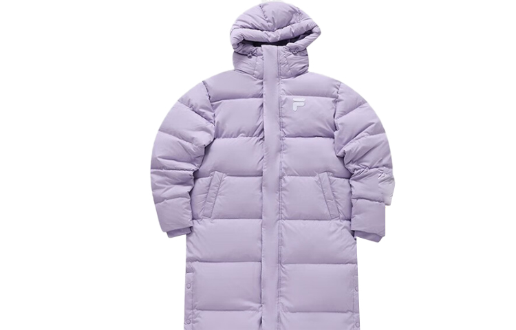 FILA Fusion Unisex Long Hooded Down Jacket in Mystic Purple. T11U343905F-VT 圖 2