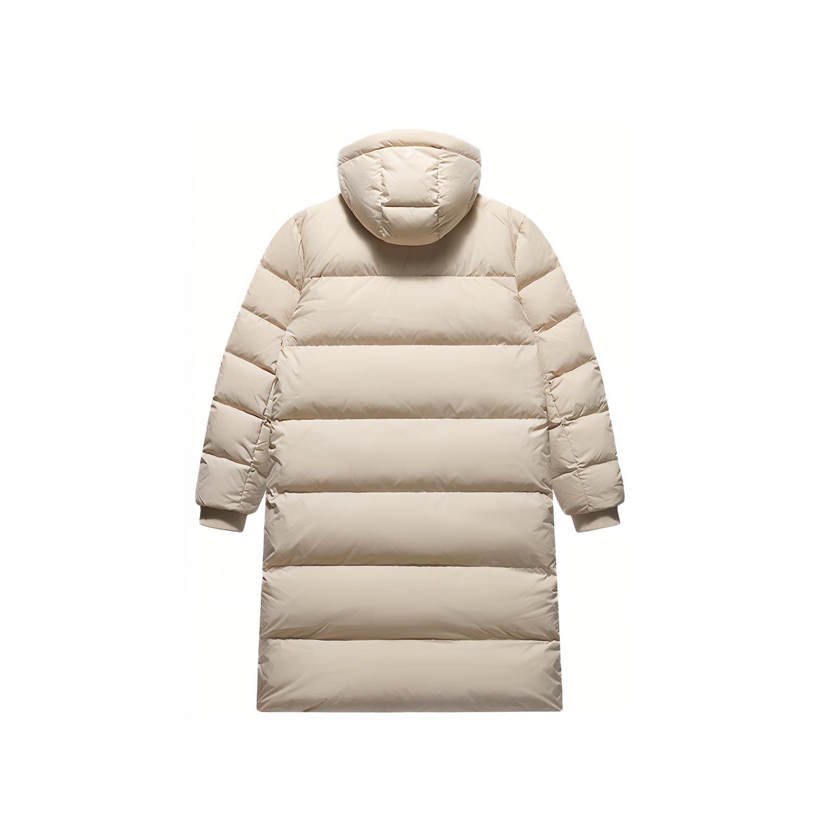 FILA Fusion Unisex Long Hooded Down Jacket Windproof Warm Beige Casual Style. T11U443903F-LK 圖 3