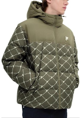 FILA Fusion Unisex Oversized Windproof Hooded Puffer Jacket - Butterfly Green. T11U443904F-KK Shop FILA Fusion Unisex Oversized Windproof Hooded Puffer Jacket - Butterfly Green. T11U443904F-KK