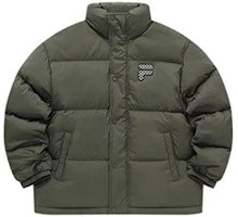 FILA Fusion Unisex Puffer Jacket Solid Logo High Neck Warm Down - Sangno Green. T11U343904F-GN FILA Fusion Unisex Puffer Jacket Solid Logo High Neck Warm Down - Sangno Green. T11U343904F-GN