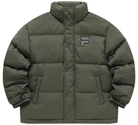 FILA Fusion Unisex Puffer Jacket Solid Logo High Neck Warm Down - Sangno Green. T11U343904F-GN Buy FILA Fusion Unisex Puffer Jacket Solid Logo High Neck Warm Down - Sangno Green. T11U343904F-GN