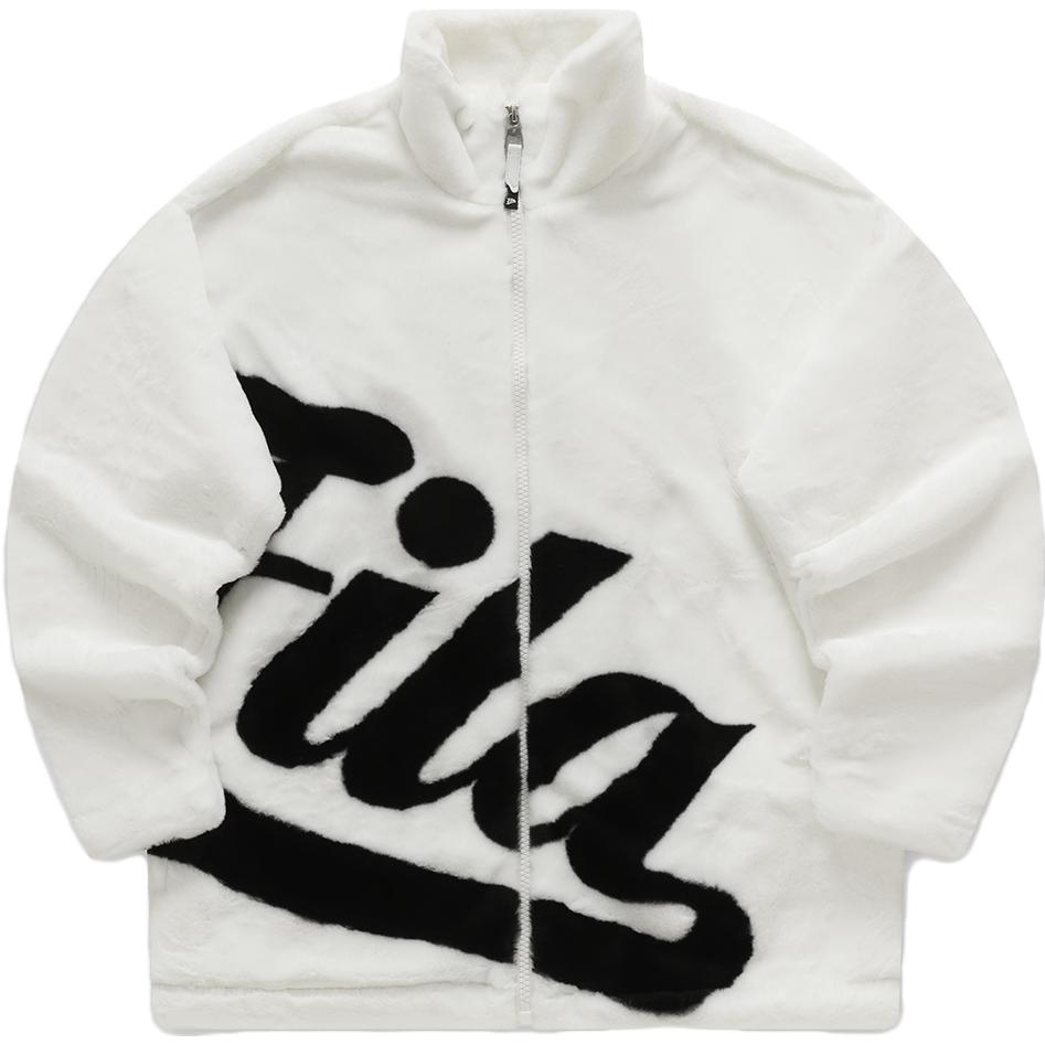 FILA FUSION Unisex Trendy White Jacket with Logo - Stylish & Versatile T11U342901F-WT