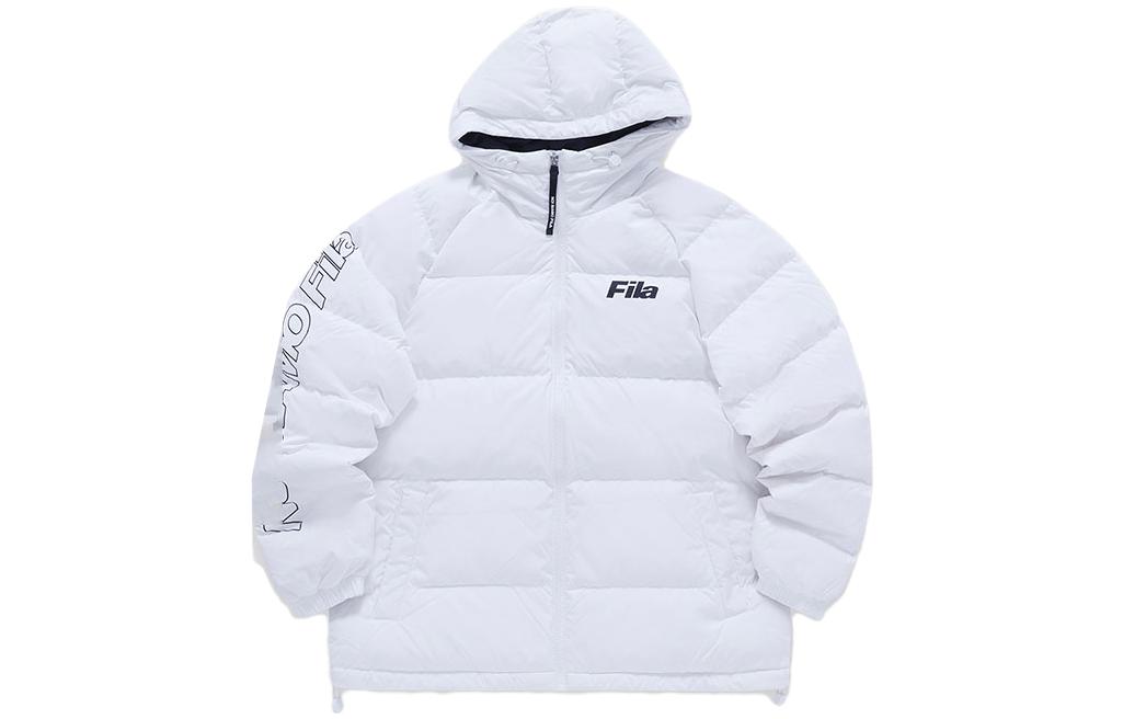 FILA Fusion Unisex White Minimalist Windproof Puffer Down Jacket. T11U346901F-WT