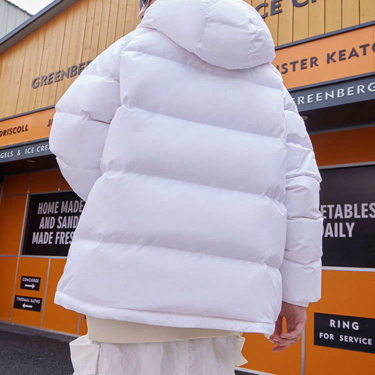 Shop FILA Fusion Unisex White Minimalist Windproof Puffer Down Jacket. T11U346901F-WT