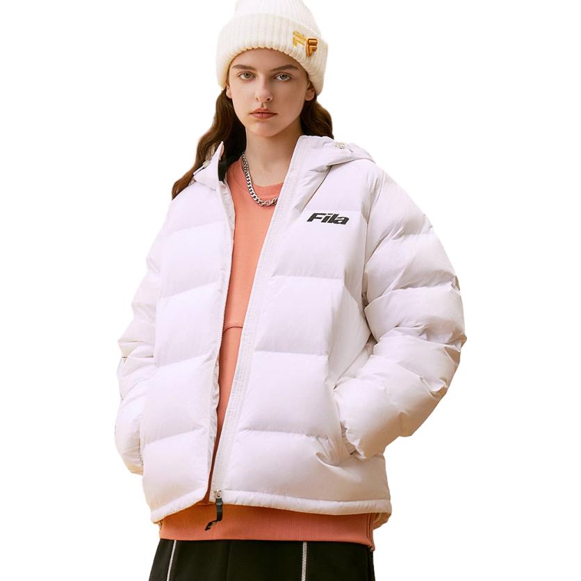 Details for FILA Fusion Unisex White Minimalist Windproof Puffer Down Jacket. T11U346901F-WT