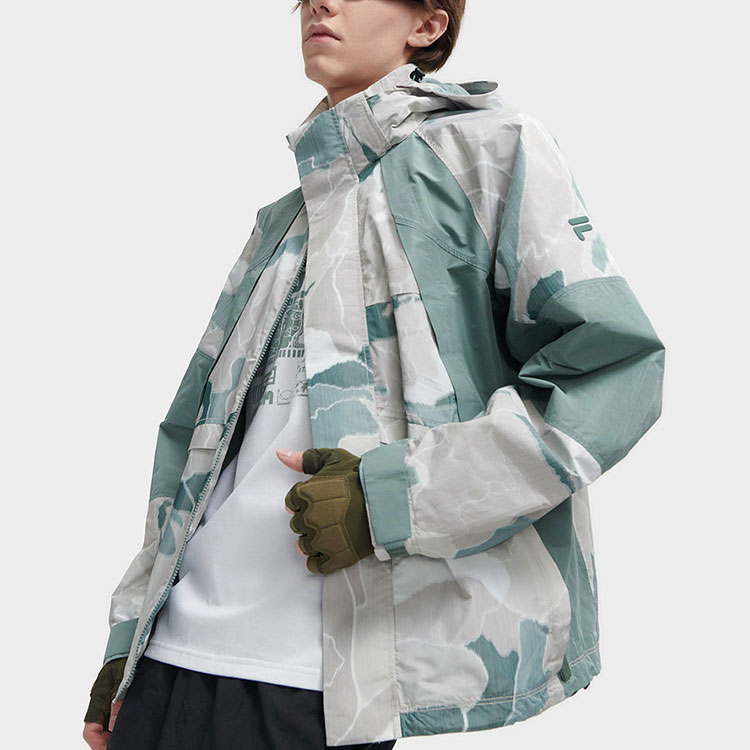 FILA FUSION Urban Tech Hooded Jacket Blue Purple Green Casual Sportswear T11M411703F-KK 圖 5