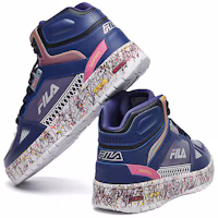 Shop FILA FUSION斐樂潮牌 高筒 復古籃球鞋 男款 藍紫