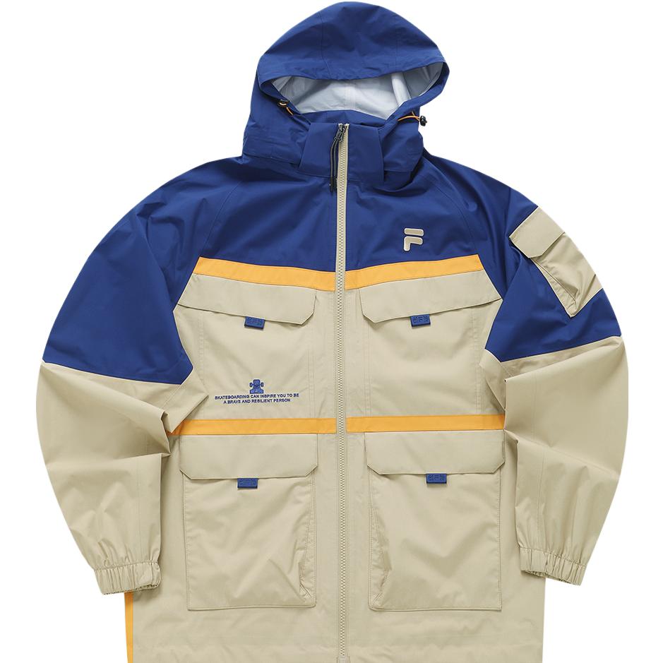 FILA FUSION Vintage Street Sport Khaki Multi-Pocket Hoodie Jacket T11M331705FDK