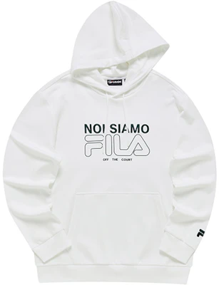 휠라 퓨전 화이트 후디 미니멀 레터 프린트 및 테니스 니트 디자인 T11M243206FWT Order 휠라 퓨전 화이트 후디 미니멀 레터 프린트 및 테니스 니트 디자인 T11M243206FWT