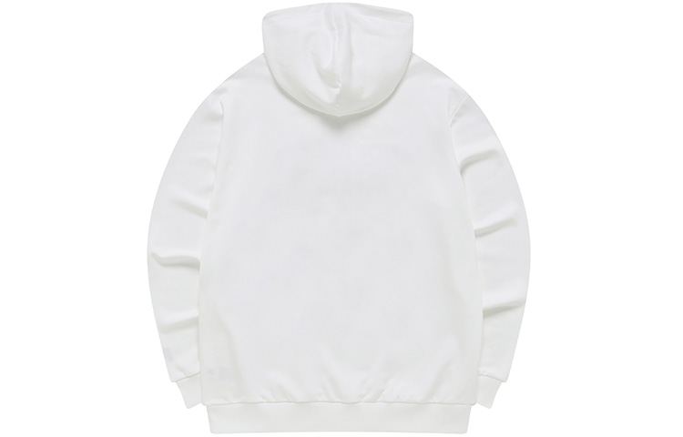 Lookbook 휠라 퓨전 화이트 후디 미니멀 레터 프린트 및 테니스 니트 디자인 T11M243206FWT