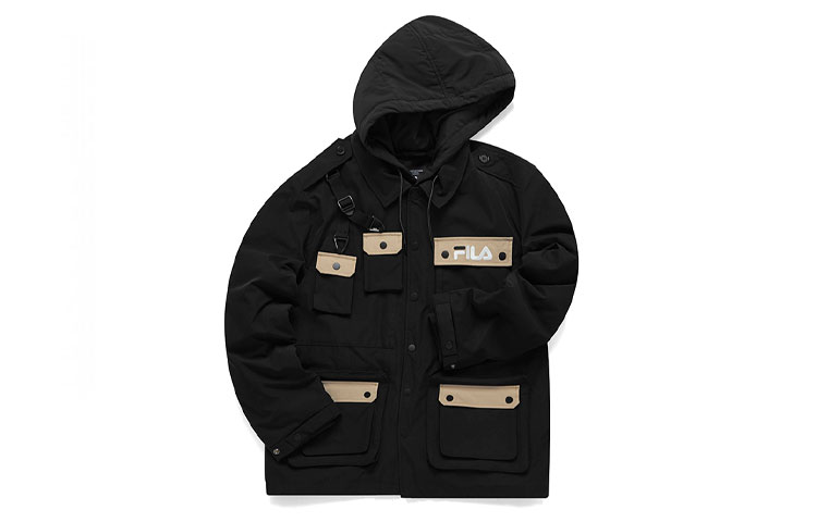 Order FILA FUSION 冬用ブラックフード付きコットンジャケット2点セット T11M113901F-BK