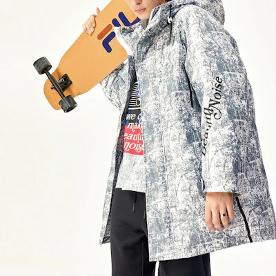 FILA Fusion Winter Down Jacket - Gaya Streetwear dan Hangat. T11M146902F-WT Details for FILA Fusion Winter Down Jacket - Gaya Streetwear dan Hangat. T11M146902F-WT