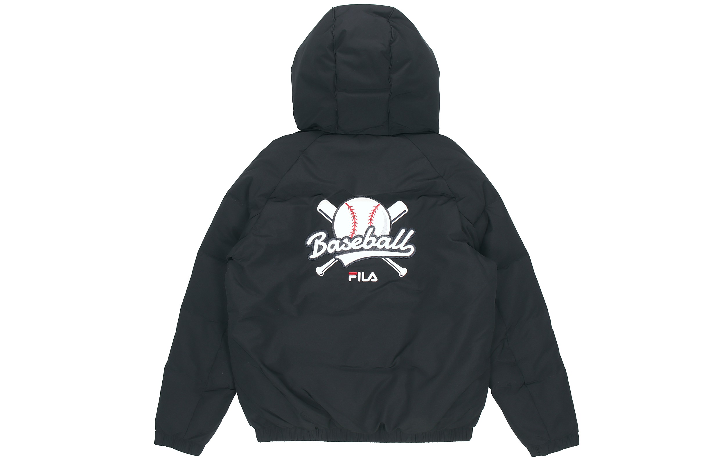 FILA Fusion Winter Logo Print Hooded Down Jacket - Black. T11M042902F-BK